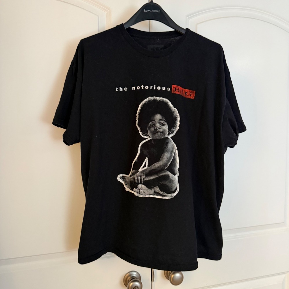 Notorious BIG Ready to Die Graphic T-Shirt Mens 2XL Black Biggie Smalls Rap Tee